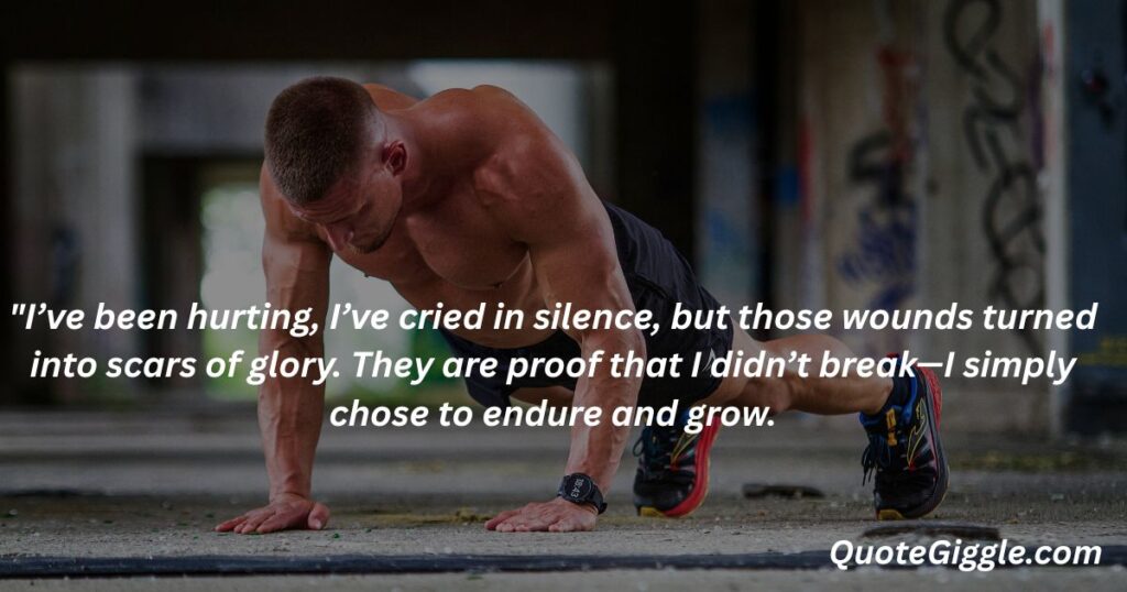 Motivational inspiring quotes for When You Feel Like Life is a Struggle 12 Man working hard to pull himself out of a difficult time, symbolizing strength during struggle, with the quote “I’ve been hurting, I’ve cried in silence...” by QuoteGiggle.com — perfect for motivational inspiring quotes for when you feel like life is a struggle.