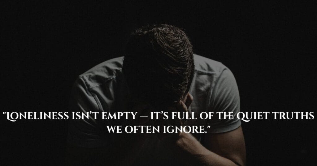 Inspiring Loneliness Quotes To Help You Feel Less Alone 3 A lonely boy sitting in darkness with his hand on his face, reflecting deep emotion.